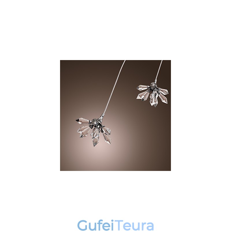 אור תליון מתכת כרום מודרני עכשווי קריסטל מיני