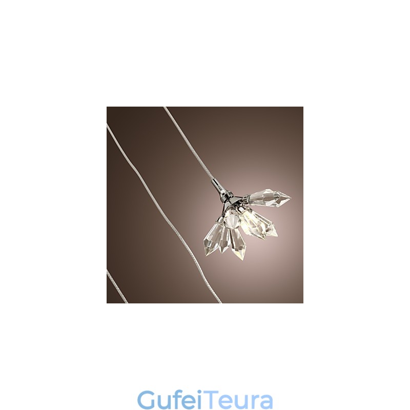 אור תליון מתכת כרום מודרני עכשווי קריסטל מיני