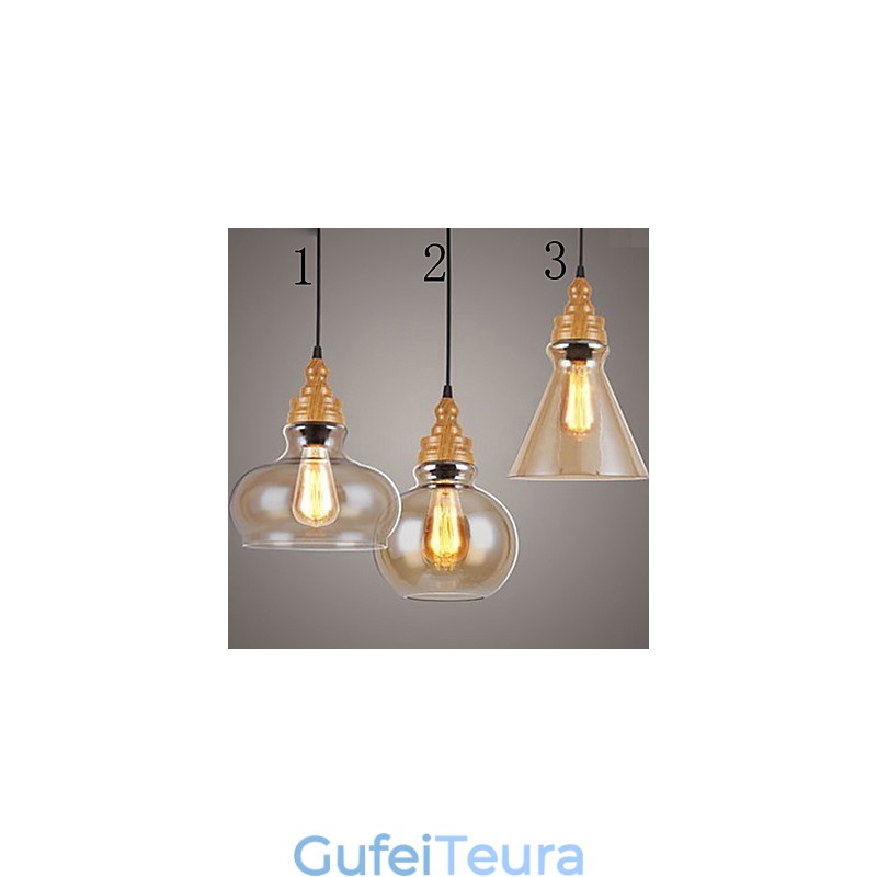 צפון אמריקה Creative Wood Grain מנורת קריסטל משחזרת דרכים עתיקות מנורת אור