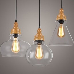 צפון אמריקה Creative Wood Grain מנורת קריסטל משחזרת דרכים עתיקות מנורת אור