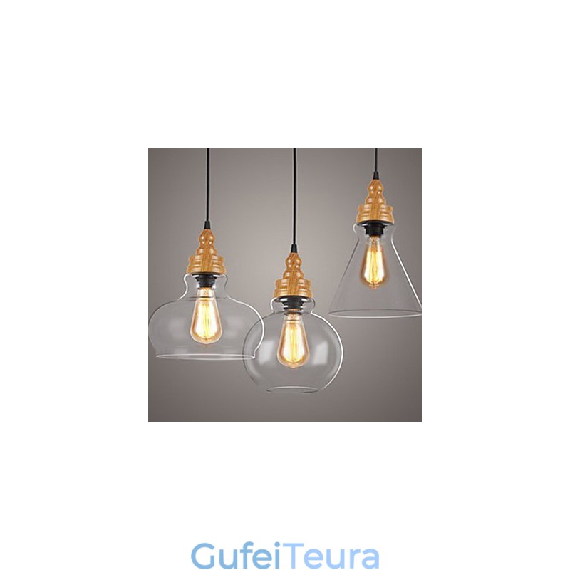 צפון אמריקה Creative Wood Grain מנורת קריסטל משחזרת דרכים עתיקות מנורת אור