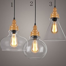 צפון אמריקה Creative Wood Grain מנורת קריסטל משחזרת דרכים עתיקות מנורת אור