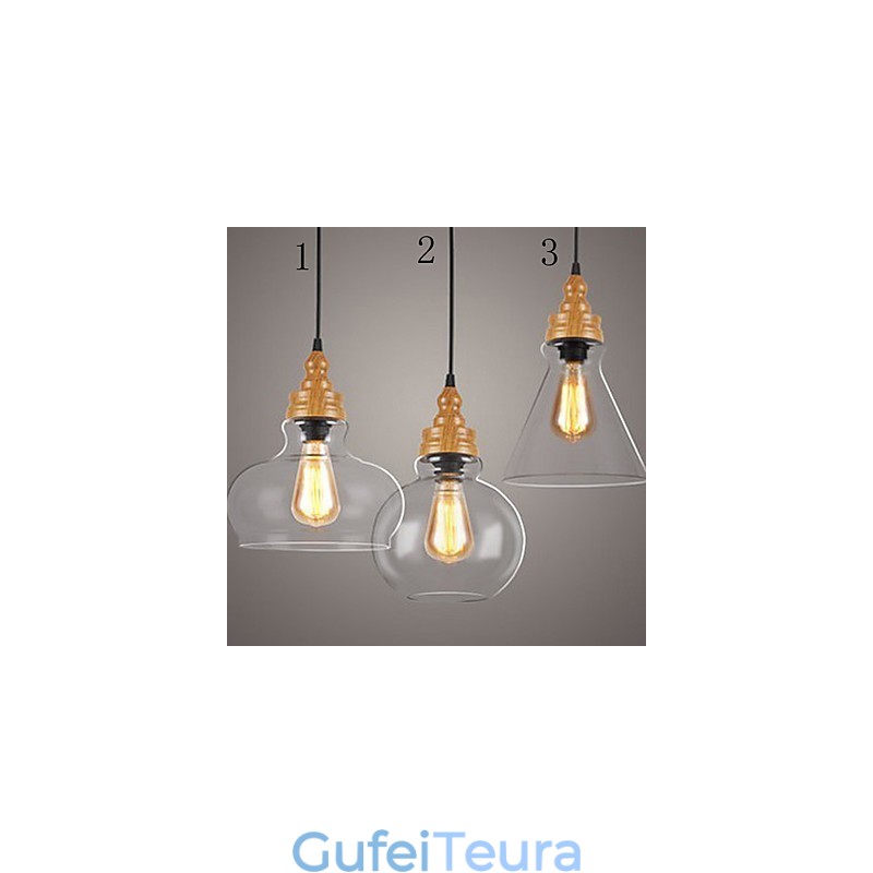 צפון אמריקה Creative Wood Grain מנורת קריסטל משחזרת דרכים עתיקות מנורת אור