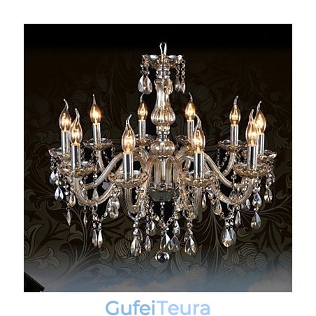 10 אורות נברשת קריסטל יוקרתית קוניאק צבע K9 נברשת קריסטל