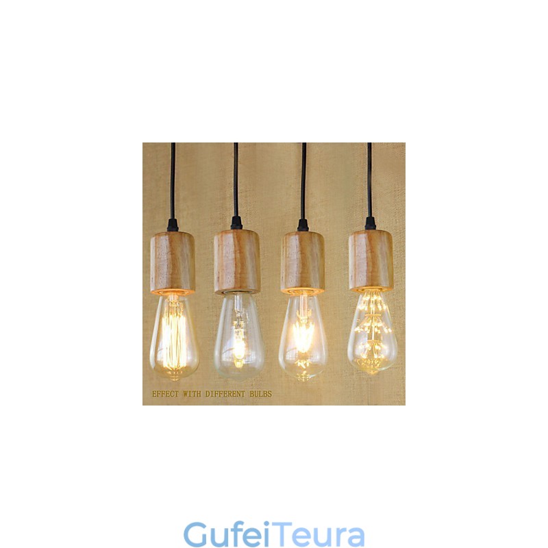 אורות תליון מסורתיים קלאסיים וינטג' רטרו קאנטרי מוסך עץ במבוק