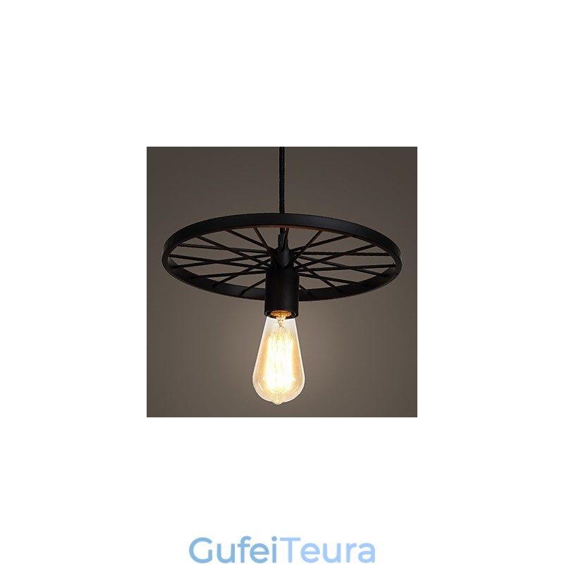 מנורות תליון לופט רטרו כפרי אמריקאי ברזל יצוק גלגל נברשת בסגנון תעשייתי
