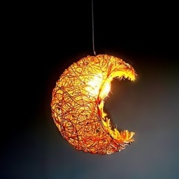 Cany Art כפרי מודרני ארוג קש מנורת טיפת ראש יחיד