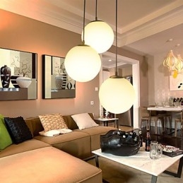 נברשת כדור זכוכית אור כדורי פשוט ראש יחיד תאורת מנורה טיפה