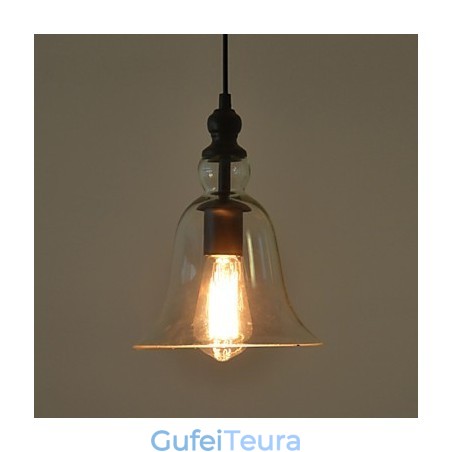 נברשת זכוכית רטרו תעשייתית וינטג' יצירתית מינימליסטית מנורת ליד המיטה בצבע ברור