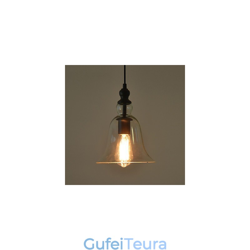 נברשת זכוכית רטרו תעשייתית וינטג' יצירתית מינימליסטית מנורת ליד המיטה בצבע ברור