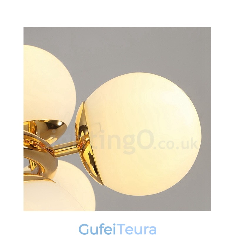 נברשת מודרנית עכשווית 16 אור עם גוון זכוכית ומנורה