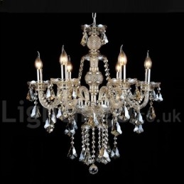 רטרו וינטג' קוניאק צבע K9 קריסטל מודרני נברשת עם 6 אורות