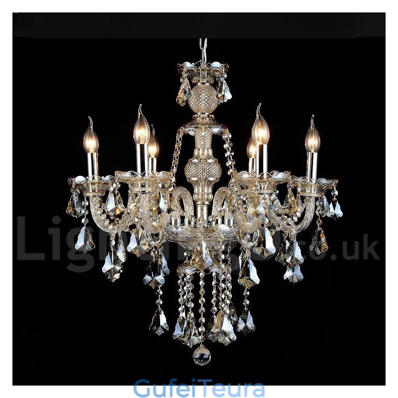 רטרו וינטג' קוניאק צבע K9 קריסטל מודרני נברשת עם 6 אורות