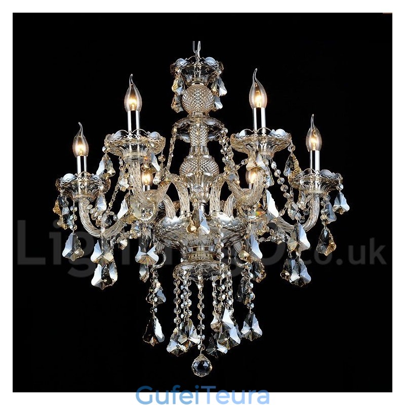 רטרו וינטג' קוניאק צבע K9 קריסטל מודרני נברשת עם 6 אורות