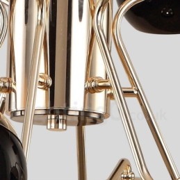 מנורת נברשת מתכת עכשווית עם גוון זכוכית