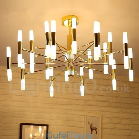 40 בהיר זהב 2 שכבות מודרנית עכשווית מנורת אור נברשת