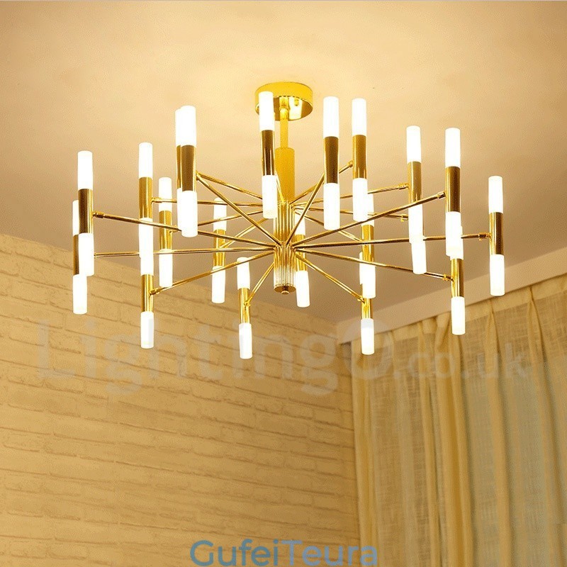 40 בהיר זהב 2 שכבות מודרנית עכשווית מנורת אור נברשת