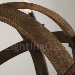 Country Vintage עץ 6 אור מנורת נברשת אור