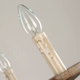 קאנטרי עץ וינטג' 6 אור נברשת יחיד שכבתית מנורת עץ קלה