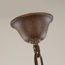 קאנטרי עץ וינטג' 6 אור נברשת יחיד שכבתית מנורת עץ קלה