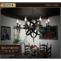 רטרו וינטג' מתכת 6 אור נברשת יחיד שכבתית