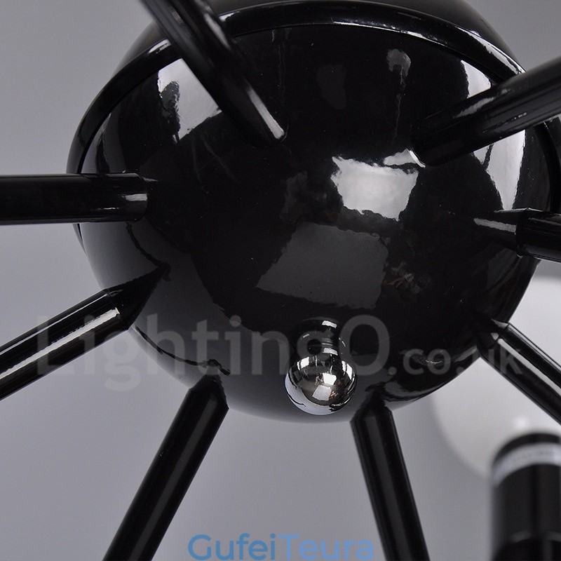 שחור רטרו וינטג מתכת 8 אור נברשת יחיד שכבת אור