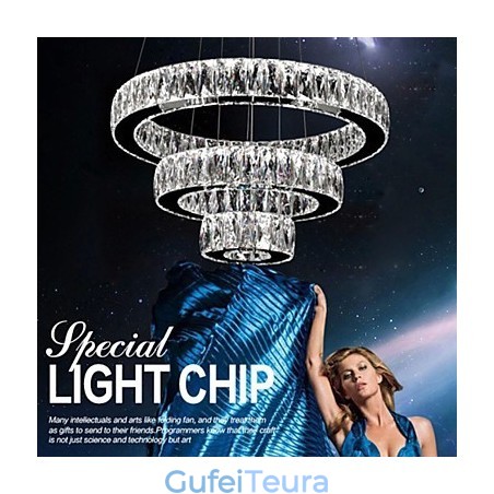 אורות נברשת קריסטל תאורה מודרנית שלוש טבעות D305070 K9 גופי תאורה תקרת קריסטל גדולים