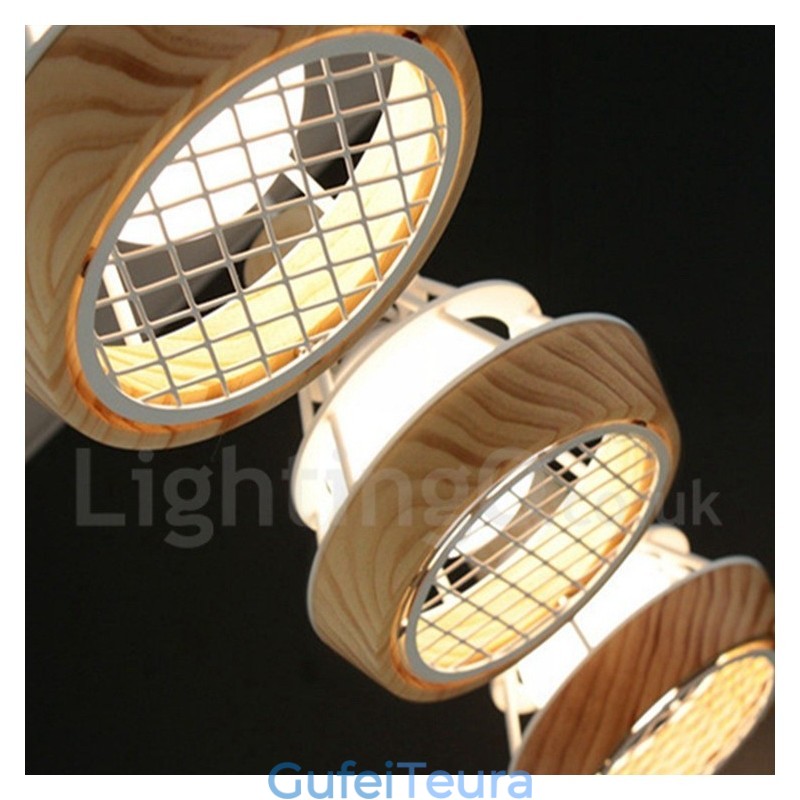 תאורת תליון עץ מתכת אוכל