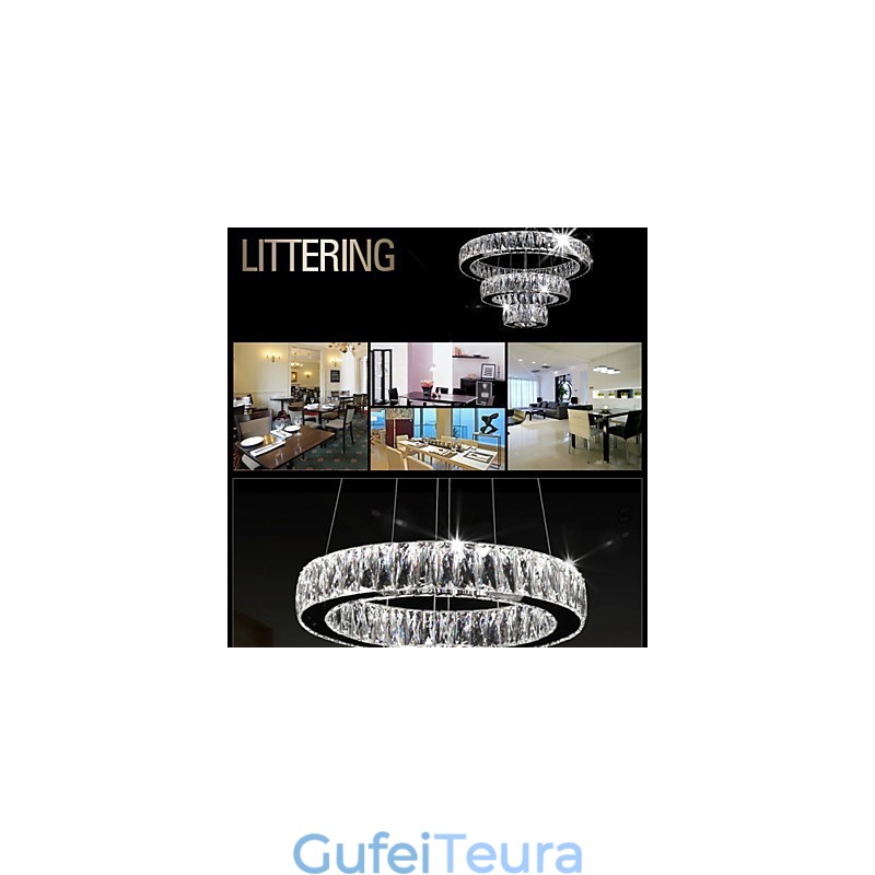 אורות נברשת קריסטל תאורה מודרנית שלוש טבעות D305070 K9 גופי תאורה תקרת קריסטל גדולים