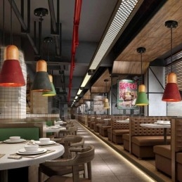 עץ מודרני עכשווי רב צבעים תליון בטון