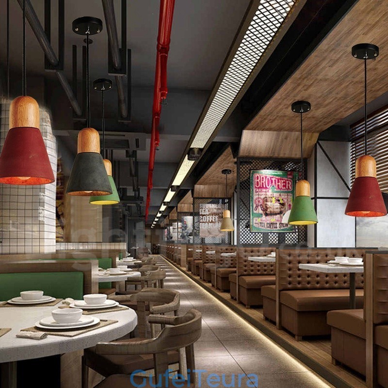 עץ מודרני עכשווי רב צבעים תליון בטון