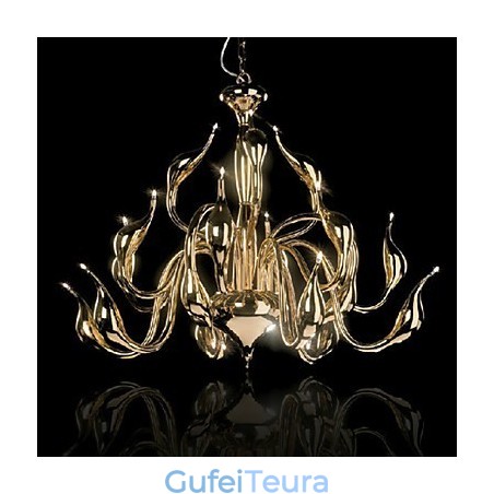 ציפוי זהב של נברשת מודרנית 18 אורות G4