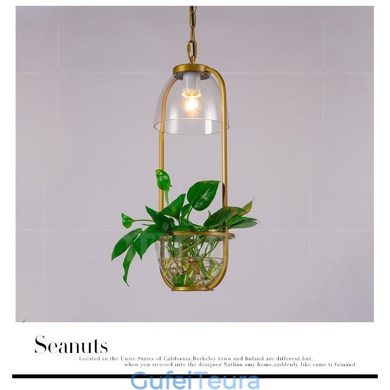 תאורת תליון מזכוכית קלאסית מסורתית עם אור יחיד