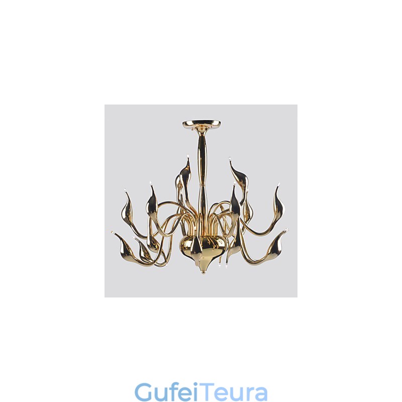 ציפוי זהב של נברשת מודרנית 18 אורות G4