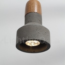 אור יחיד מודרני עכשווי עץ תליון בטון