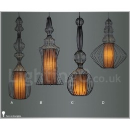 תאורת תליון בצורת אגרטל מתכת וינטג'