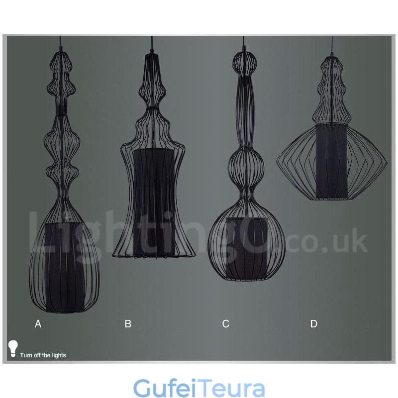 תאורת תליון בצורת אגרטל מתכת וינטג'