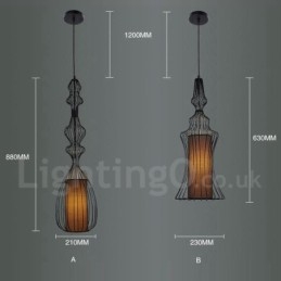 תאורת תליון בצורת אגרטל מתכת וינטג'