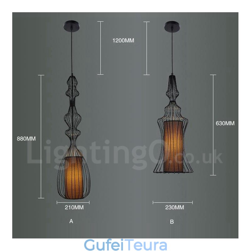 תאורת תליון בצורת אגרטל מתכת וינטג'