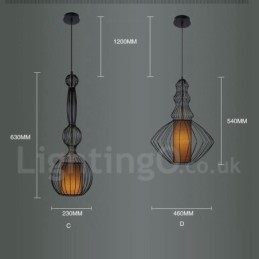 תאורת תליון בצורת אגרטל מתכת וינטג'