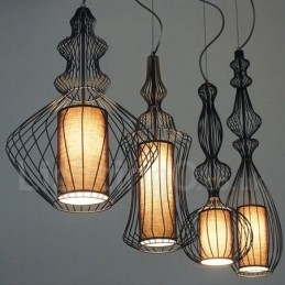 תאורת תליון בצורת אגרטל מתכת וינטג'