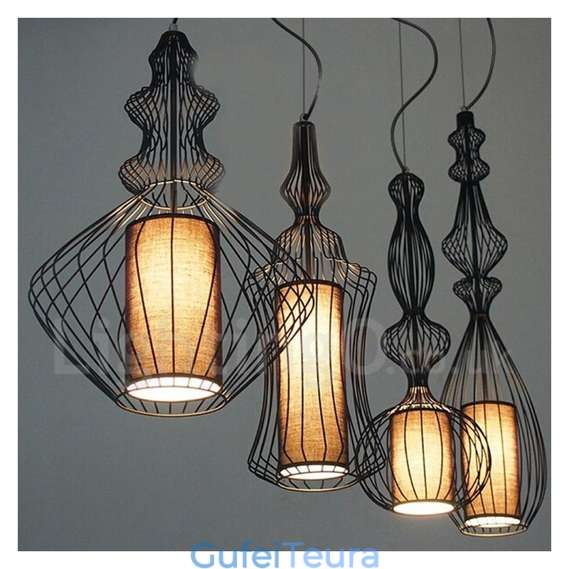 תאורת תליון בצורת אגרטל מתכת וינטג'