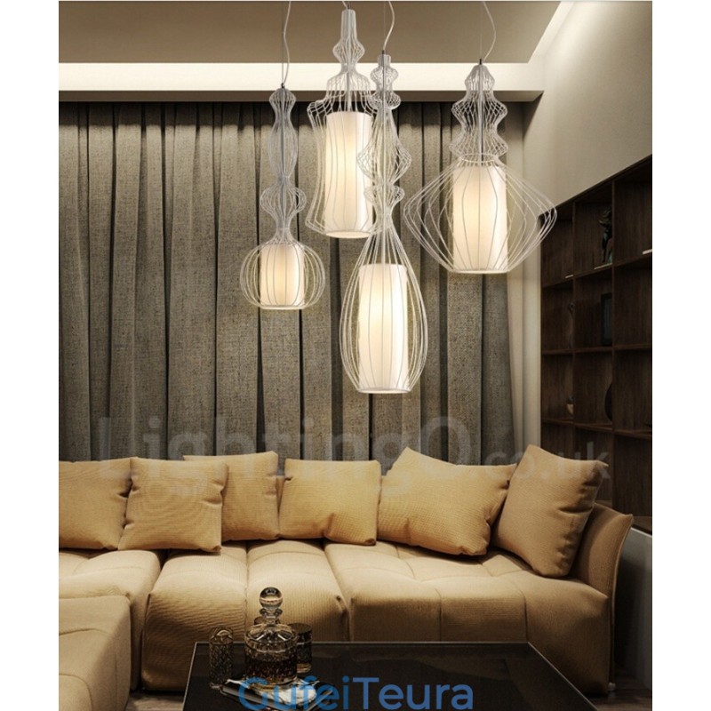 תאורת תליון בצורת אגרטל מתכת וינטג'