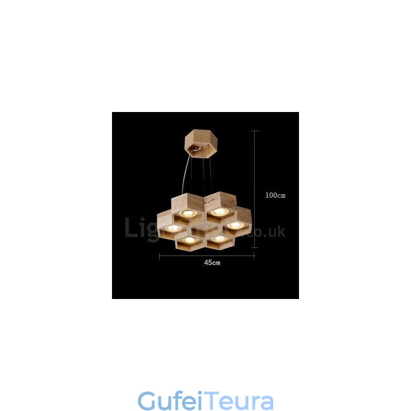 6 אור תליון עץ מודרני עכשווי