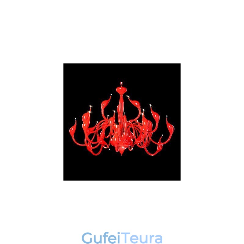 נברשת מודרנית אור 24 אורות G4 ציור אדום