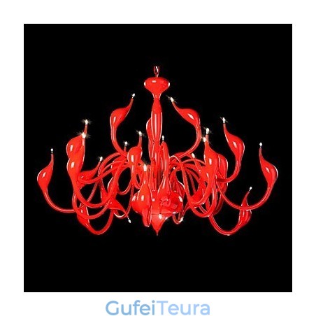 נברשת מודרנית אור 24 אורות G4 ציור אדום