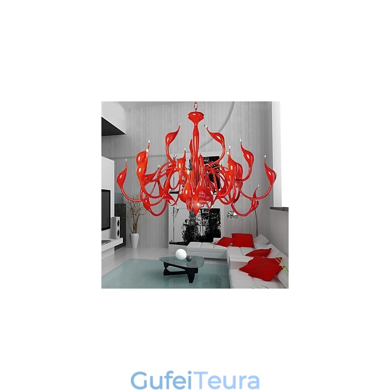 נברשת מודרנית אור 24 אורות G4 ציור אדום