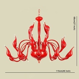 נברשת מודרנית אור 24 אורות G4 ציור אדום