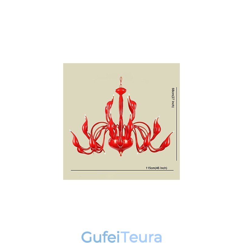 נברשת מודרנית אור 24 אורות G4 ציור אדום