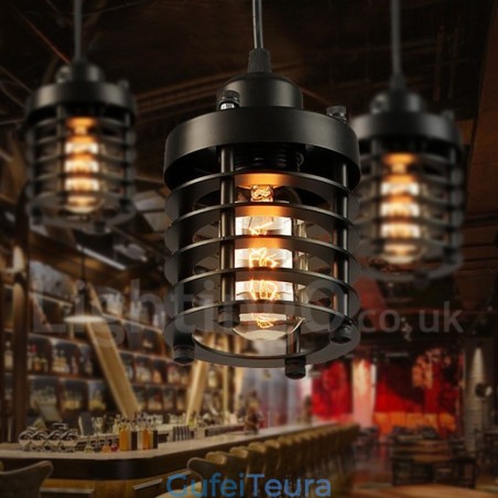 רטרו וינטג' מתכת 1 אור תליון אור